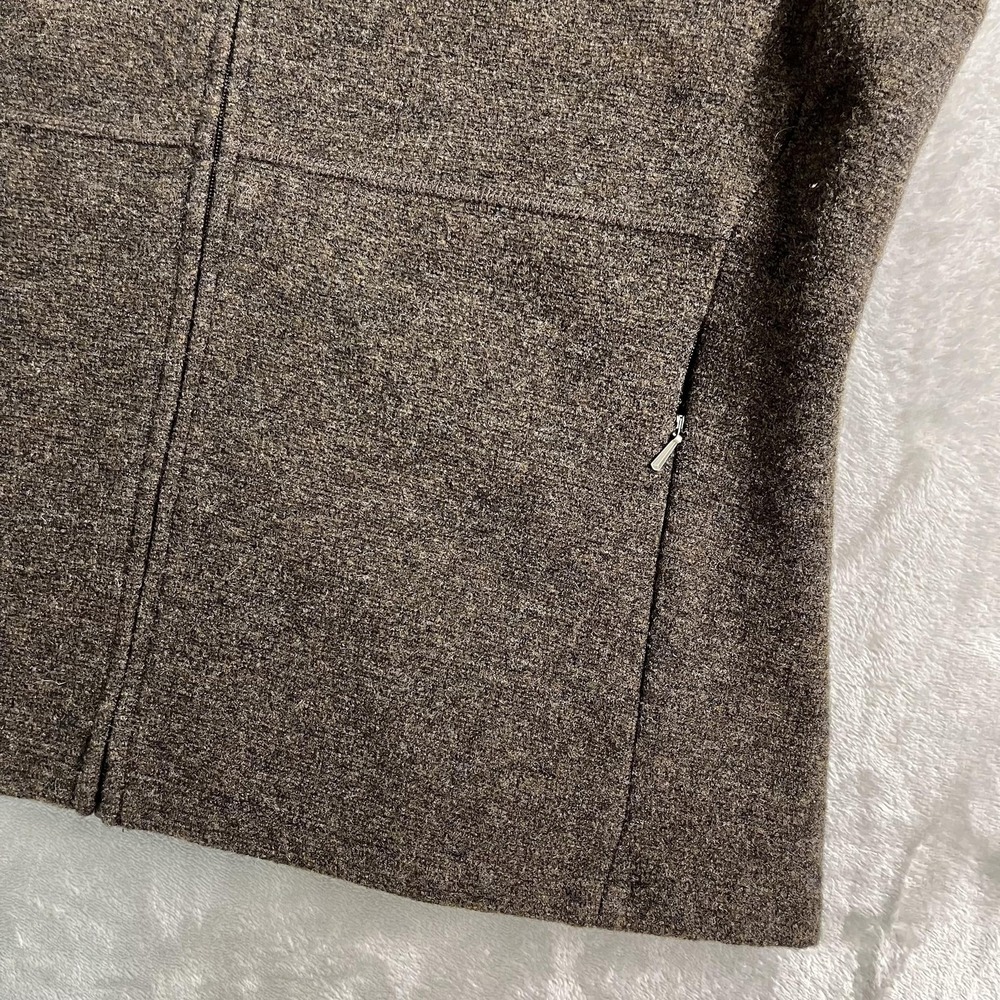 Ibex Vest Womens Large Brown Merino Wool Full Zip Pockets Made In USA Outdoor - Picture 3 of 9